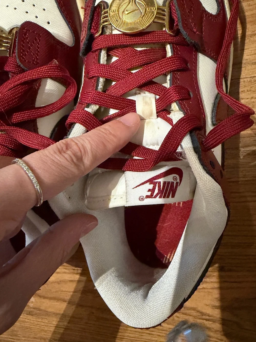 Nike Women’s Dunk Low Maroon & Cream with Gold Accents